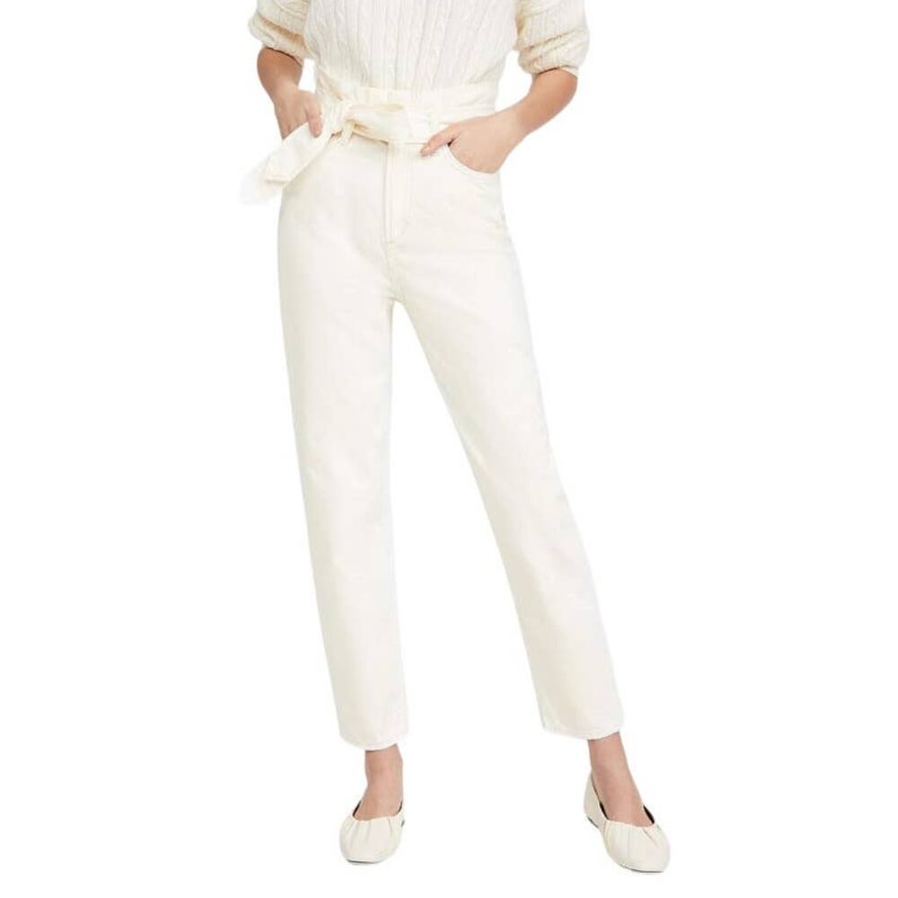 Joe's Jeans the Brinkley high rise paperbag jean 32 cream white NWT